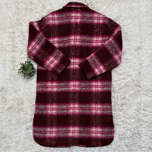 🎉HP🎉 Loft Plaid Boucle Coat 💗 Magenta & Pink - Picture 8 of 16
